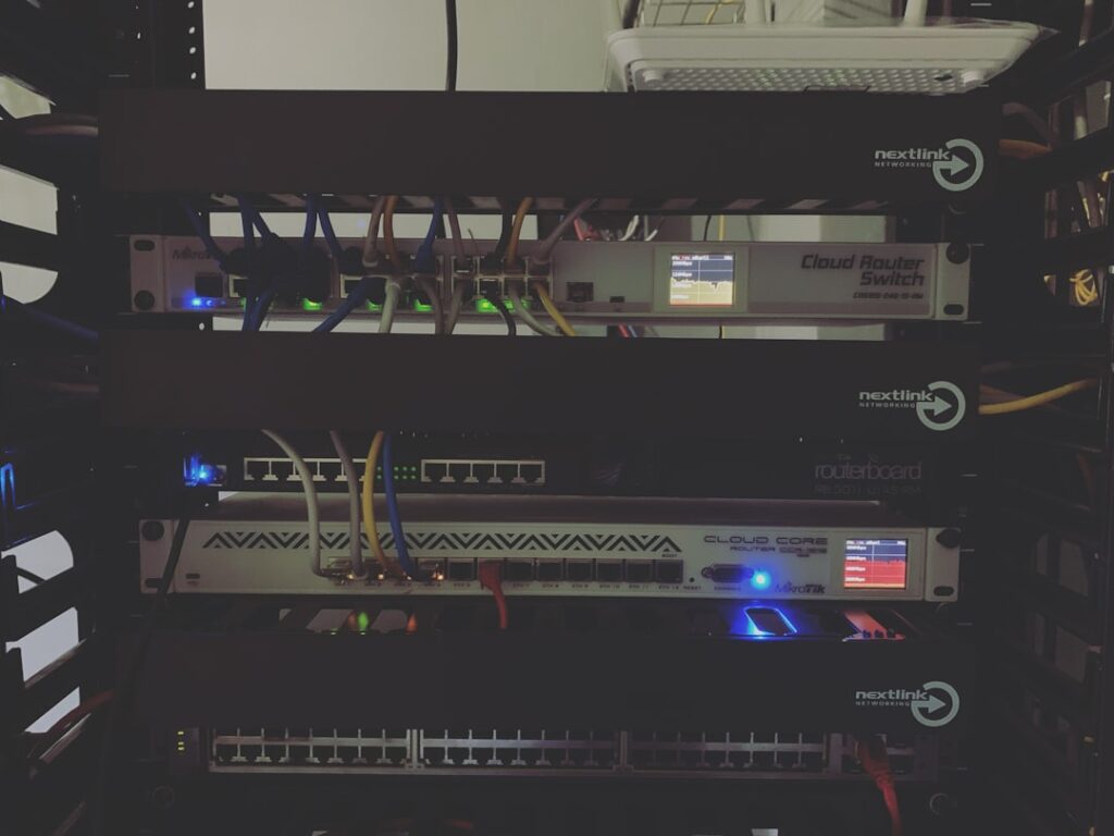Network infrastructure equipment showing cloud PBX architecture components