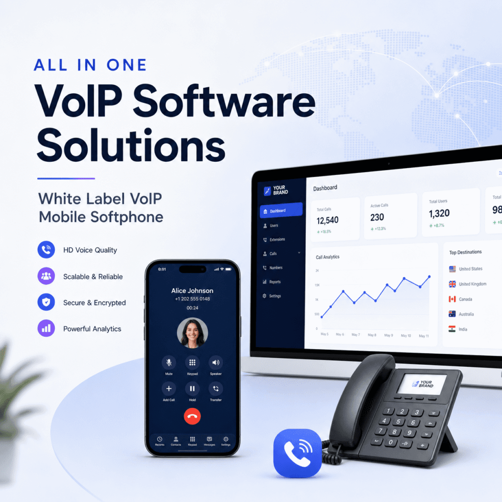 Complete All In One VoIP Phone System & White Label VoIP Mobile Softphone voip phone system